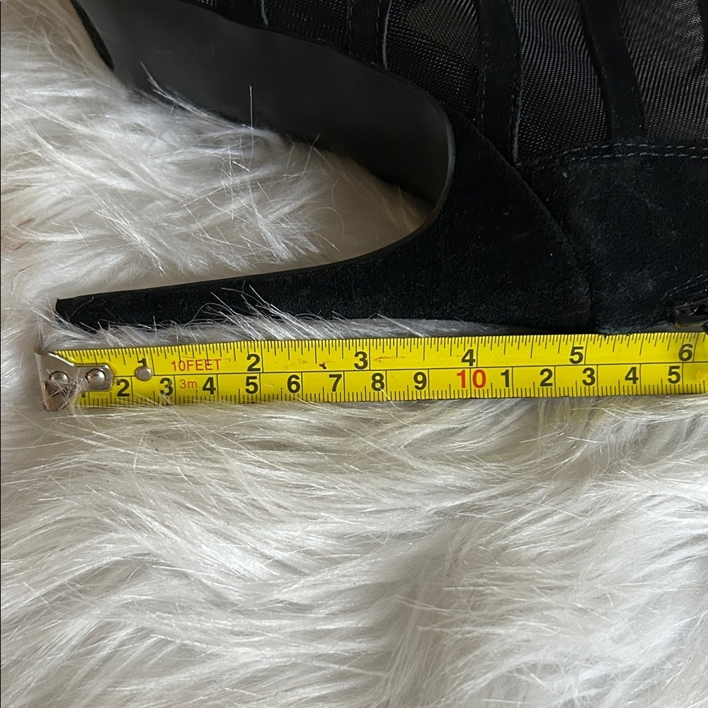 Steve Madden Dax Black Lace-Up Zip-back cow suede high heels 8M 5 inch heel sexy - Picture 7 of 10